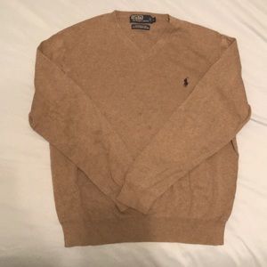 Ralph polo pullover L gray v neck